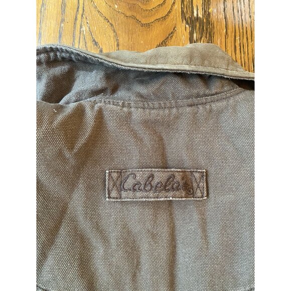 Vintage Cabelas Womens Brown Canvas Long Coat With Striped Fleece Lining Size M - Picture 11 of 13
